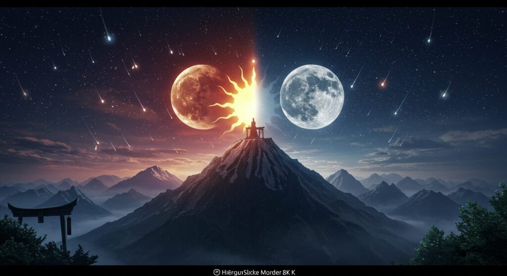 
神秘的な太陽、月、星